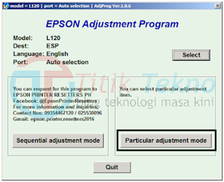 Cara Reset Printer Epson L120