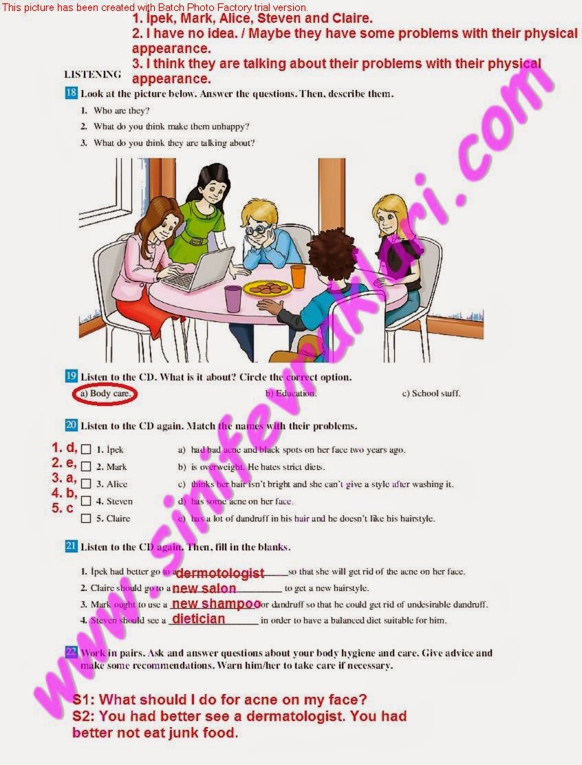 8.SINIF İNGİLİZCE DİKEY YAYINLARI DERS KİTABI CEVAPLARI SAYFA 39 - Ders