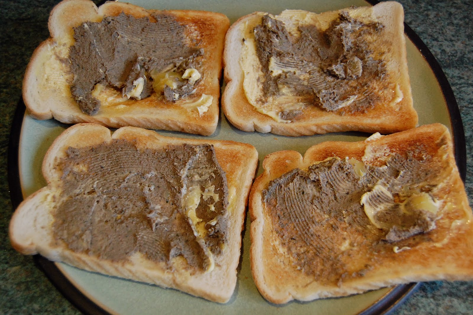 mugofstrongtea Chicken liver pâté on toast. Hmmm!