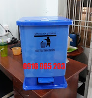 Thùng rác đạp chân 30 lít màu xanh dương