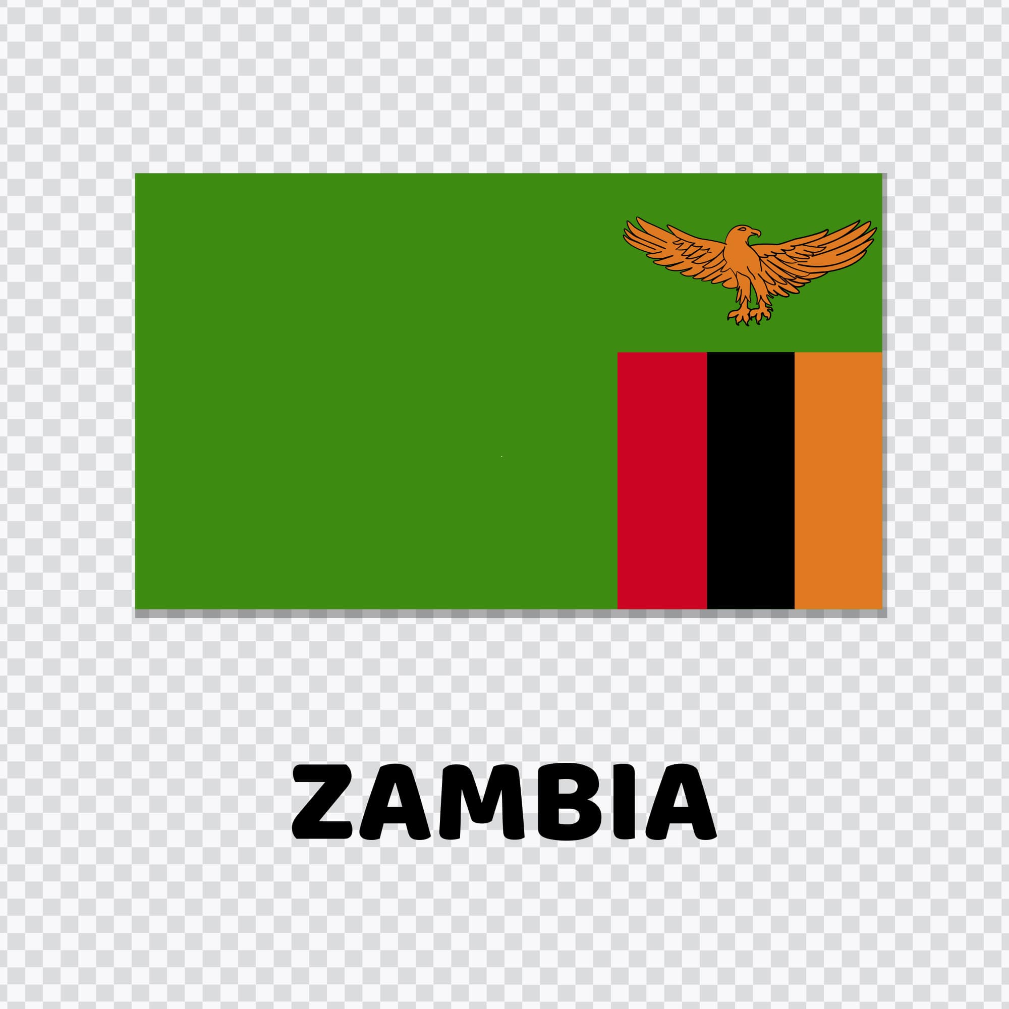 Zambia Country flag vector graphics for free download in ai, eps10 and svg format