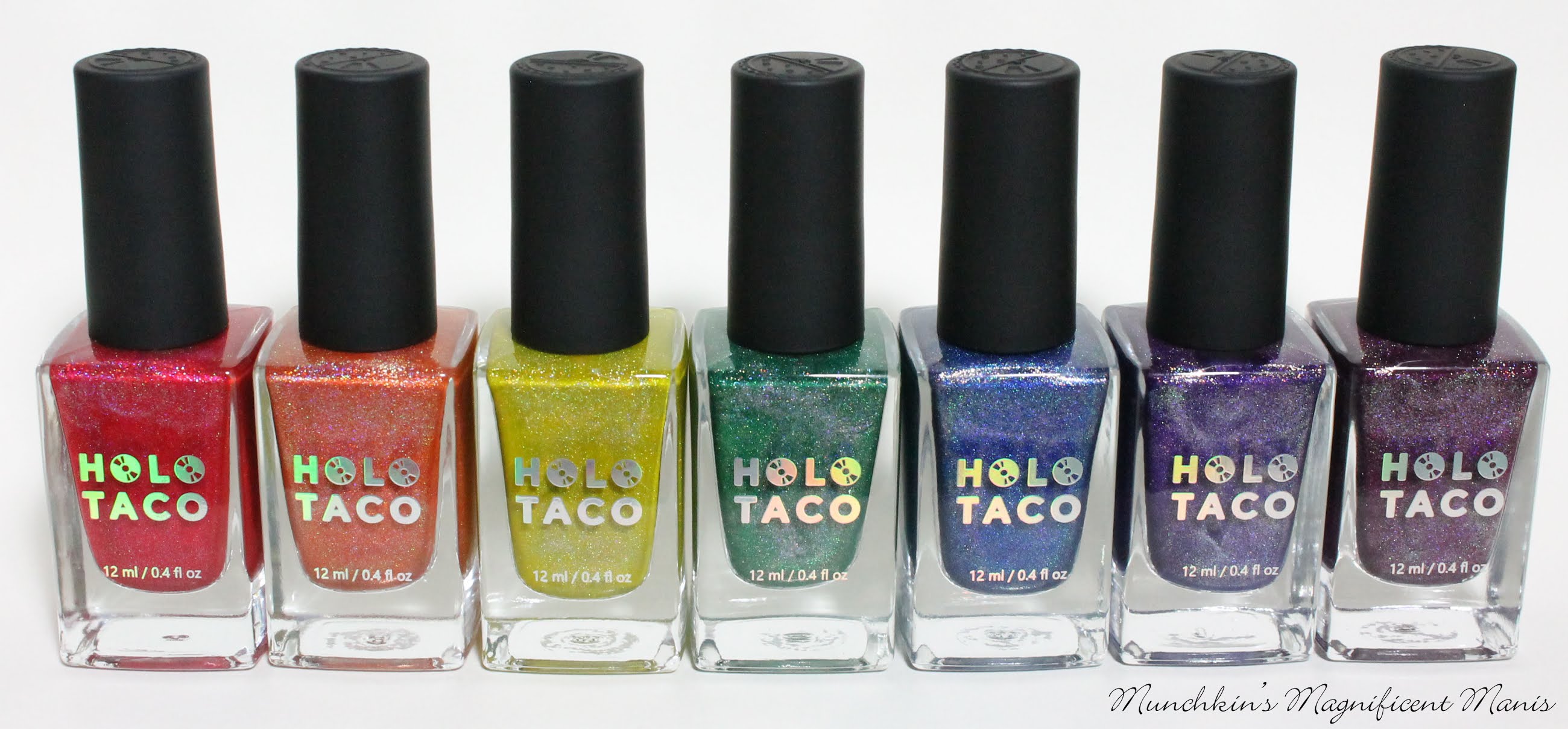 Munchkin’s Magnificent Manis Holo Taco Rainbow Collection