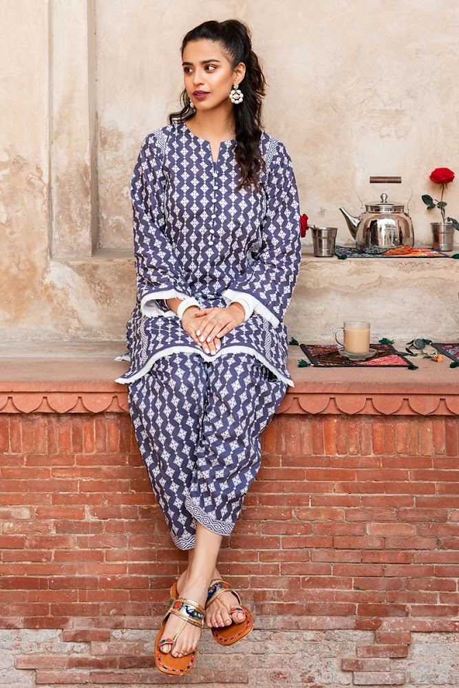 Gul Ahmed Blue Shirt Summer Collection