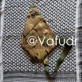 Triangular sling bag in multicam color