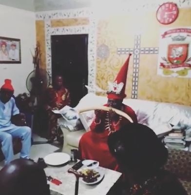 4 Photos: Ex-BBN housemate, Uriel Oputa's homecoming in Imo state, visits the Igwe of Oguta
