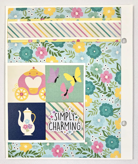 Princess Fairy Tale Scrapbook Album with page with butterflies and flowers