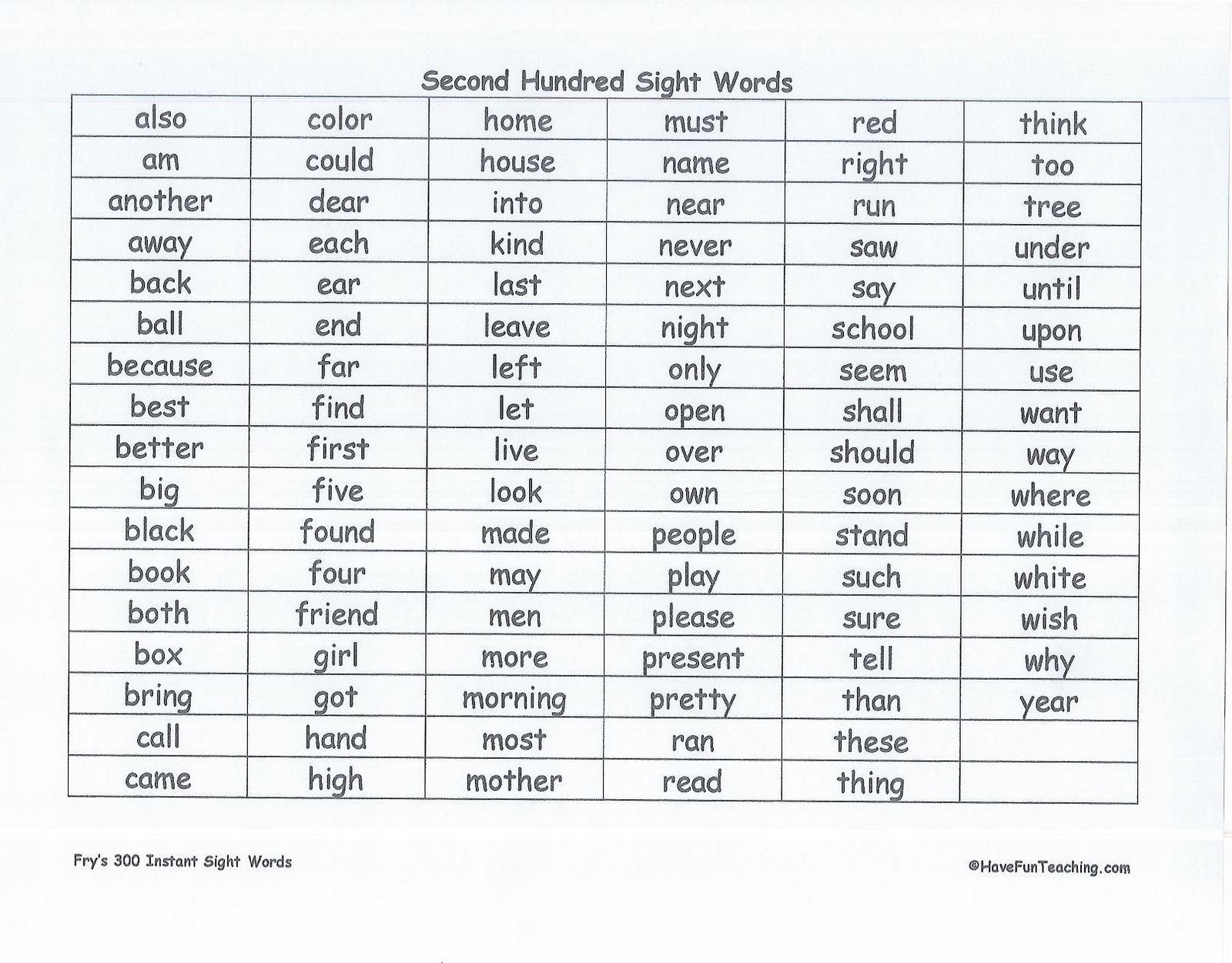 fantastic-fourth-grade-fry-s-300-instant-sight-word-list