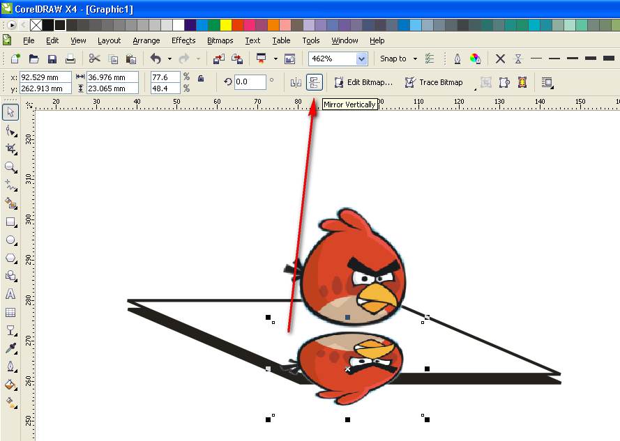 Efek Mirror dengan Corel Draw Naura Design