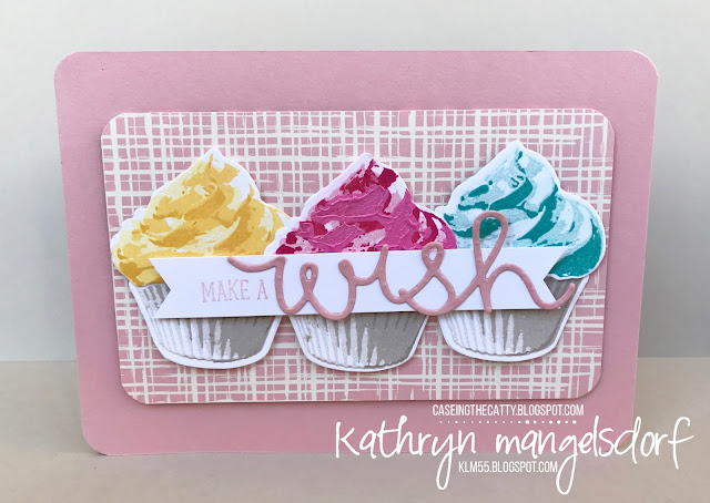 Stampin' Up! Sweet Cupcake & Cupcake Cutout Framelits Die, Birthday Card created by Kathryn Mangelsdorf