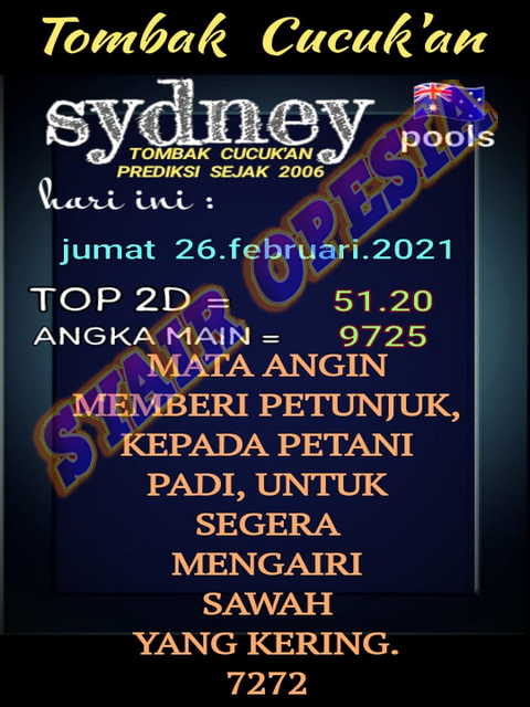 Syair Sydney Jumat Hari Ini 26 Februari 2021 Royal Syair