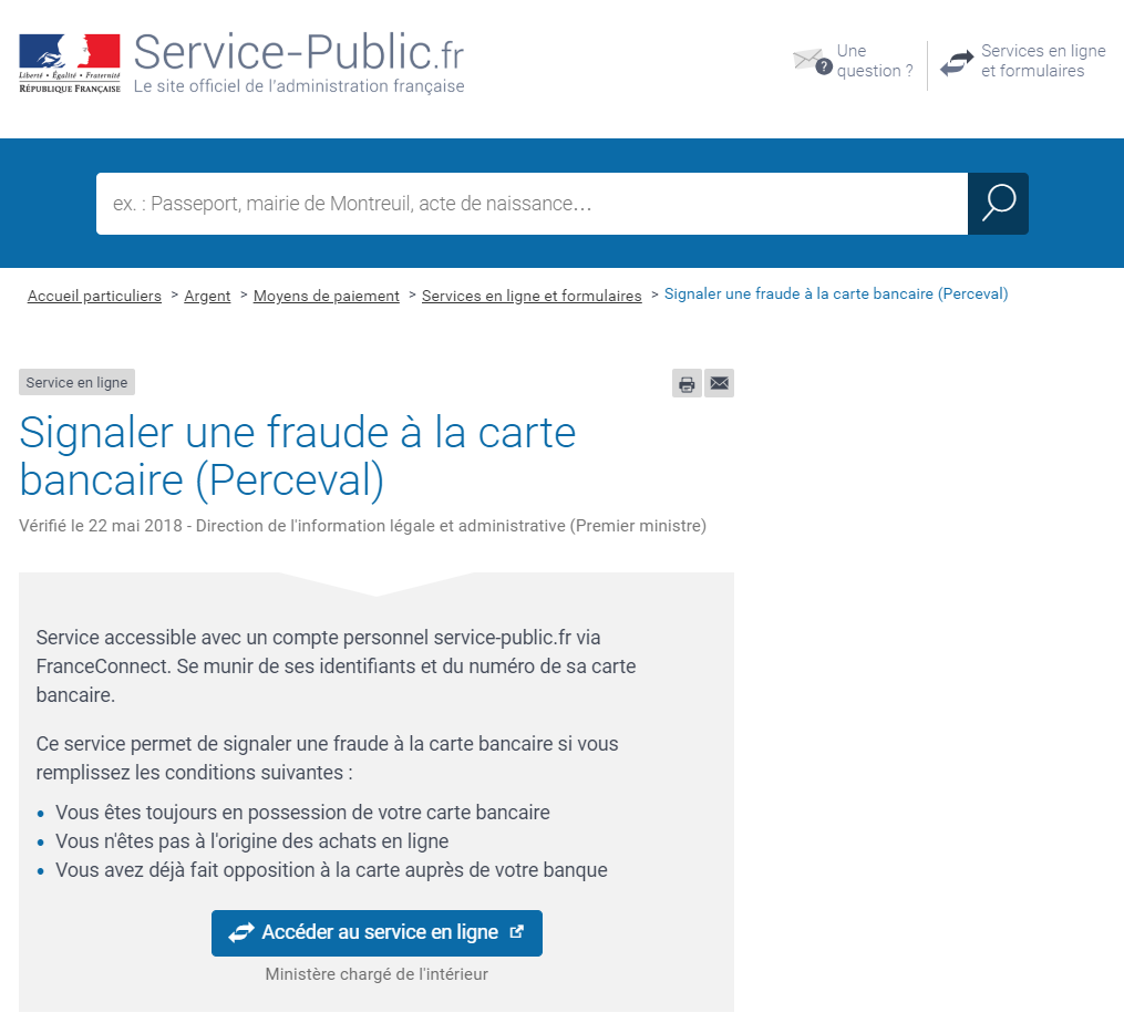 perceval le nouveau site national pour declarer les fraudes a la carte bancaire