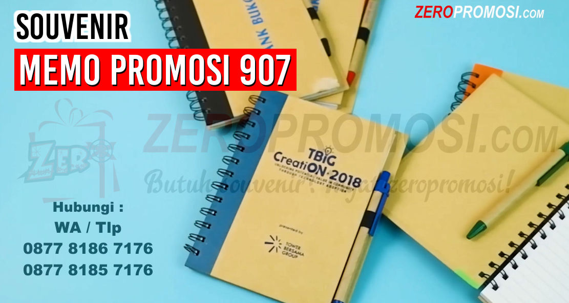 block note promosi, block note seminar, Souvenir Blocknote, Memo promosi 907