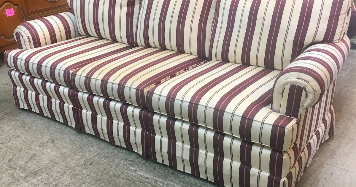 Uhuru Furniture & Collectibles 467696 Striped Skirted Sofa 250 SOLD