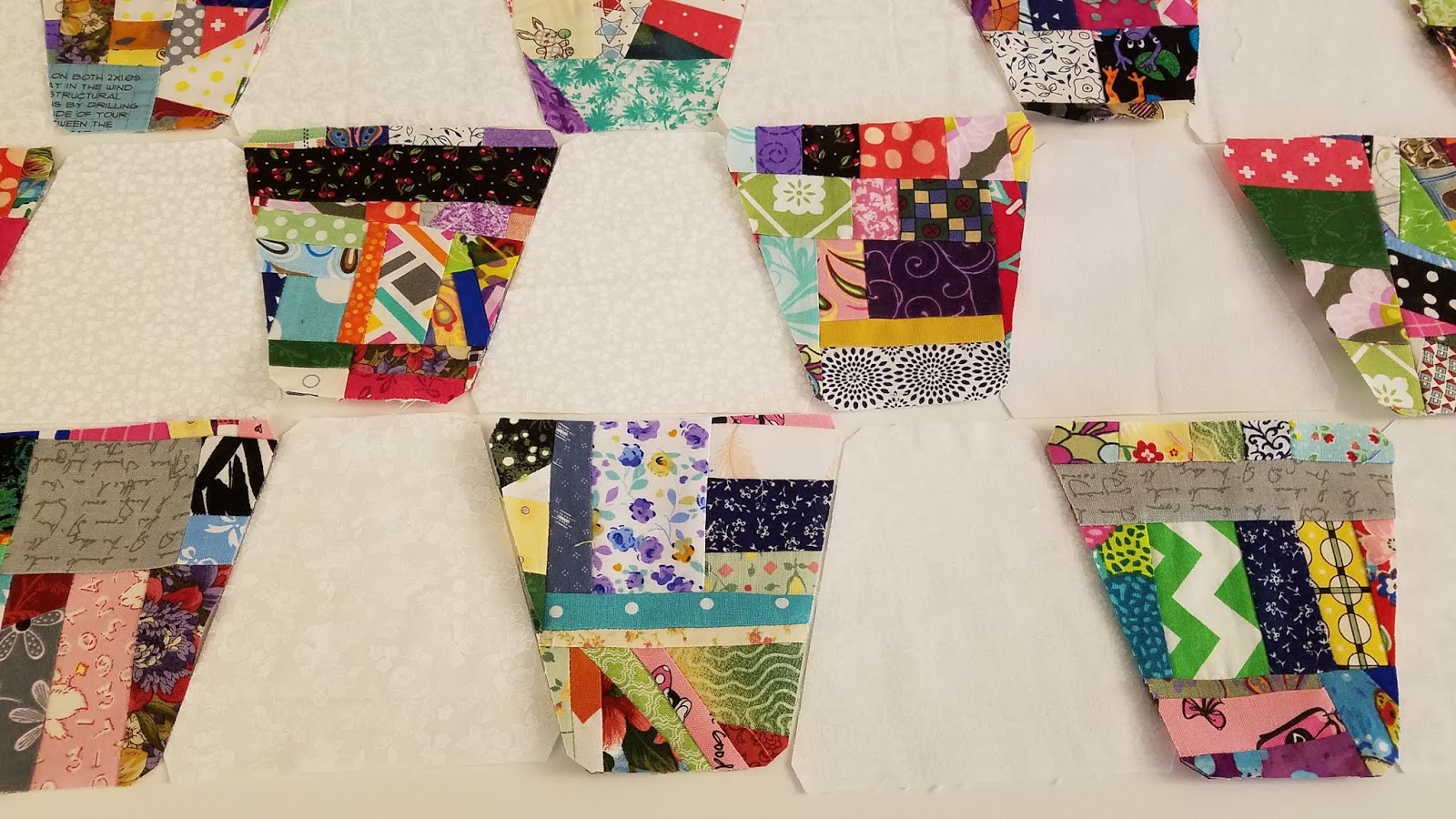 Tumbler Block Quilt using Crumbs