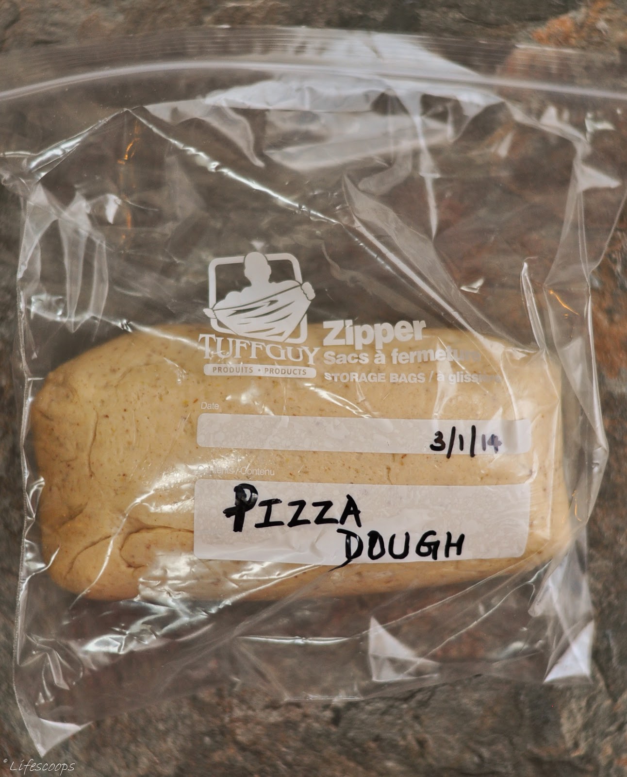 Life Scoops Homemade Freezer Friendly Pizza Dough + Tips on freezing Pizza Dough