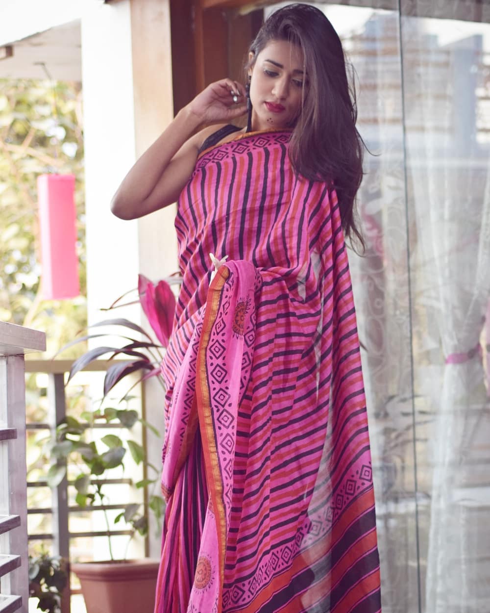 Gima Ashi in Pink Saree Photos | Garima Chaurasia Photos - shoutoutly