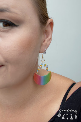 Boucles d'oreilles pâte polymère dégradé multicolore Stenna