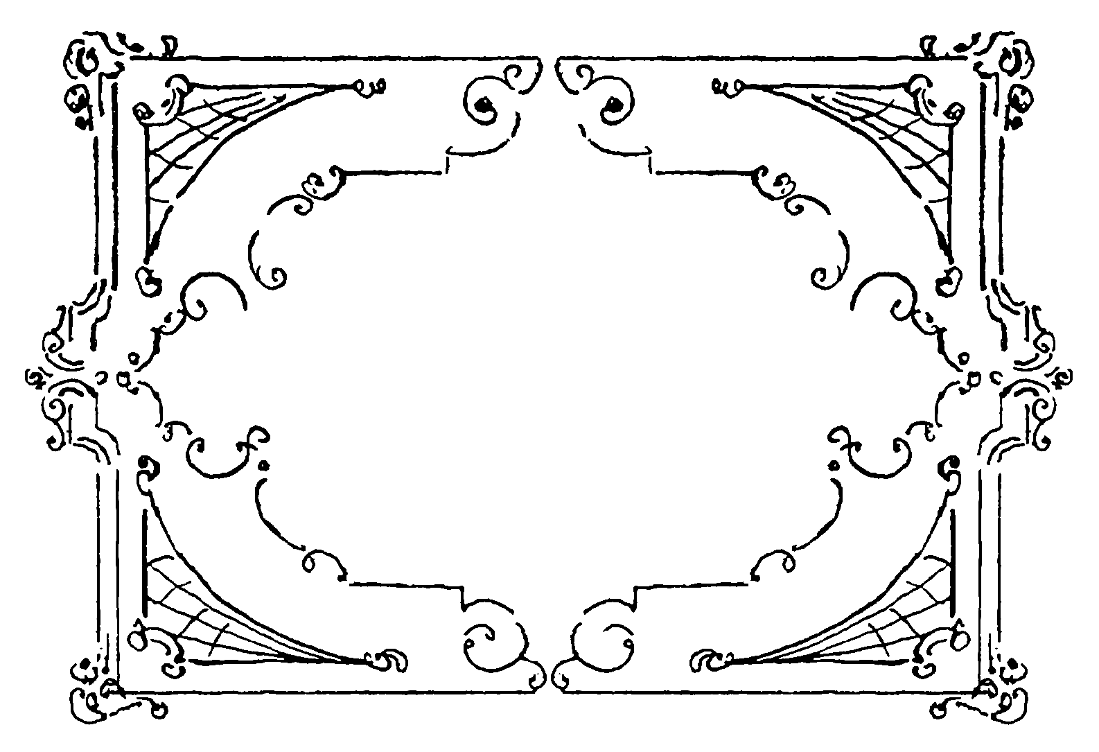 Digital Stamp Design Free Printable Flourish Frame Swirl Border Design