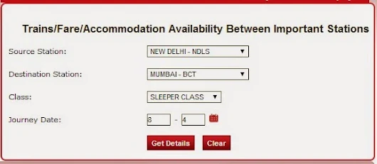Train Enquiry Fare Enquiry Between Important Stations Trains Fare