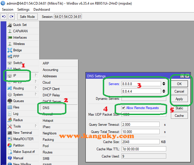 Cara Setting DNS Mikrotik RB951Ui-2HnD melalui Winbox | BLOG PENDIDIKAN