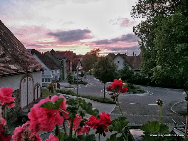 Visão da janela do quarto em que dormia