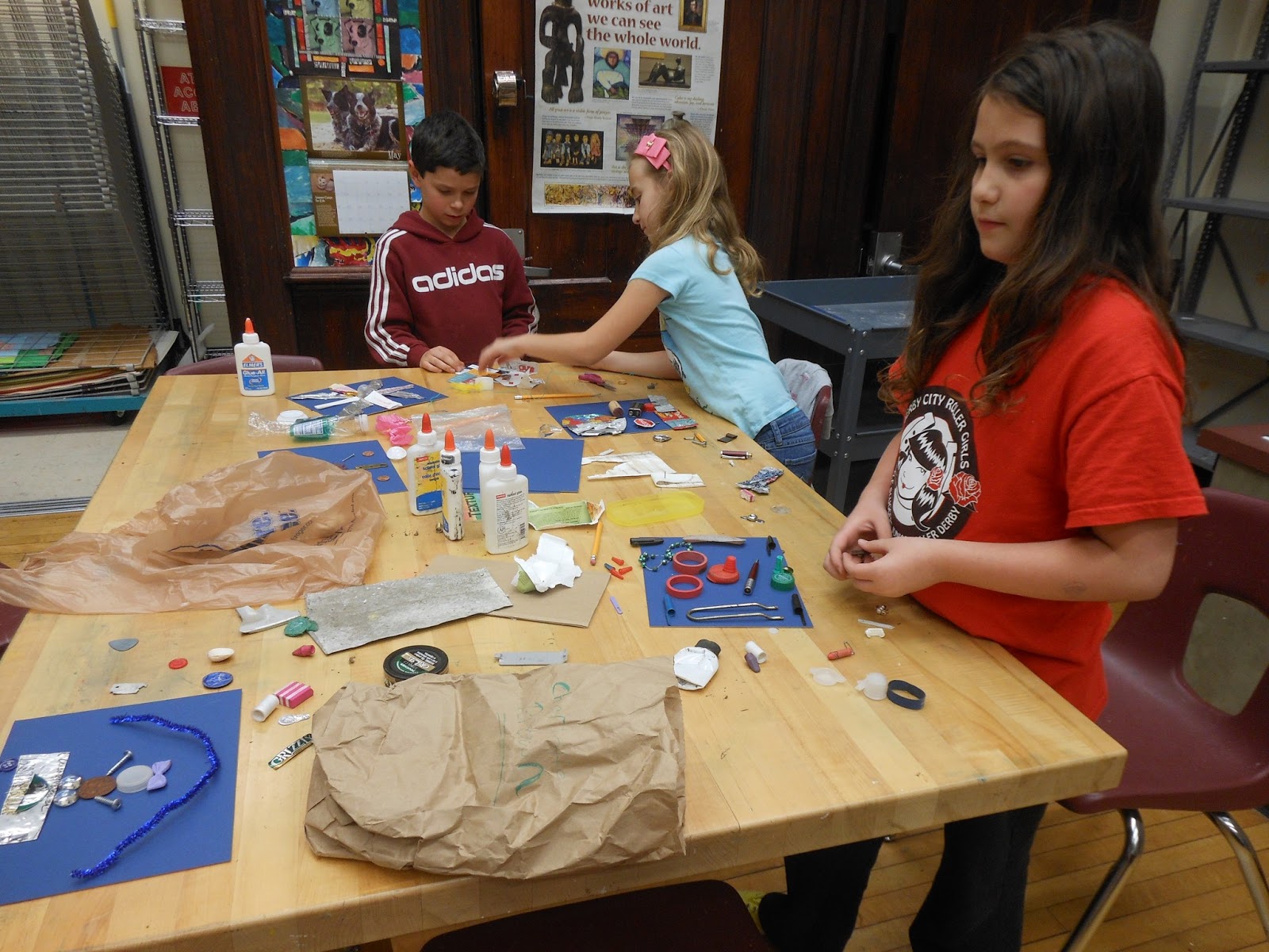 Art With a Needle Junk art the kids make some