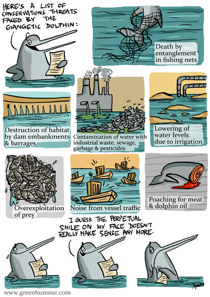 Green Humour: Conservation Threats to the Gangetic Dolphin