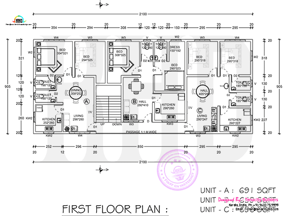 Blueprint of first floor