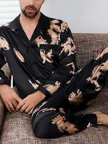 cheap men's silk pajamas
