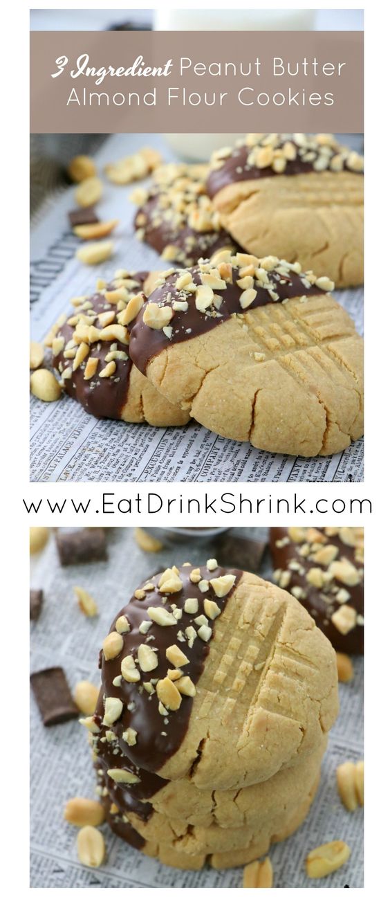 3 Ingredient Almond Flour Peanut Butter Cookies Simple Yummy Recipe