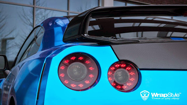 Blue Chrome 1000 HP Nissan GT-R by WrapStyle