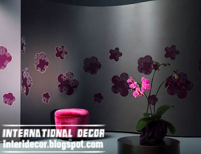 modern black wallpaper and wall coverings with pink floral patterns