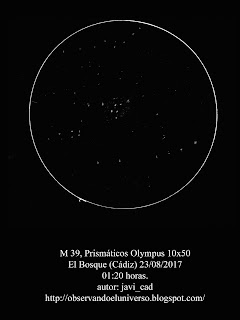 Dibujo del cúmulo abierto M 39 o Messier 39