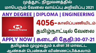 Muthoot Finance Recruitment | Tamilnadu Bank Job Recruitment