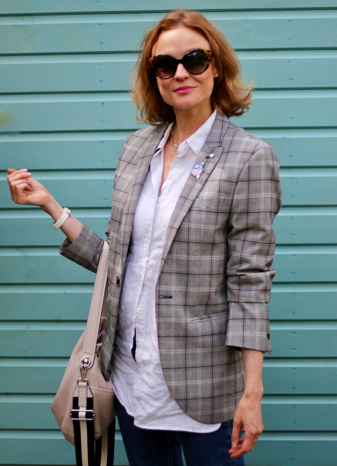 Checked Blazer, white shirt, jeans and loafers | Classic outfit | Fake Fabulous