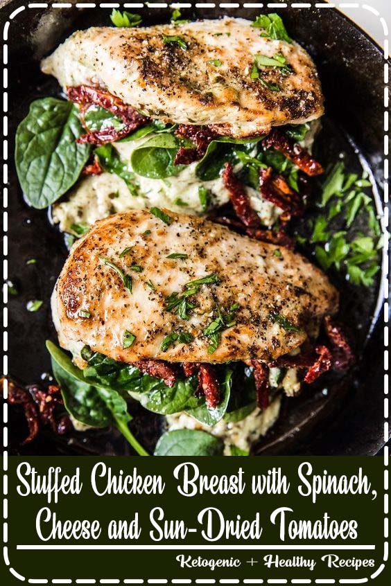 Stuffed Chicken Breast with Spinach, Cheese and SunDried Tomatoes