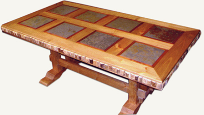 meja makan inlay kayu jati