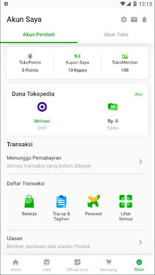 Akun Saya - Source Code Tokopedia UI Clone dengan Flutter Akun Saya - Source Code Tokopedia UI Clone dengan Flutter