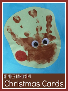 Simple reindeer handprint Christmas cards