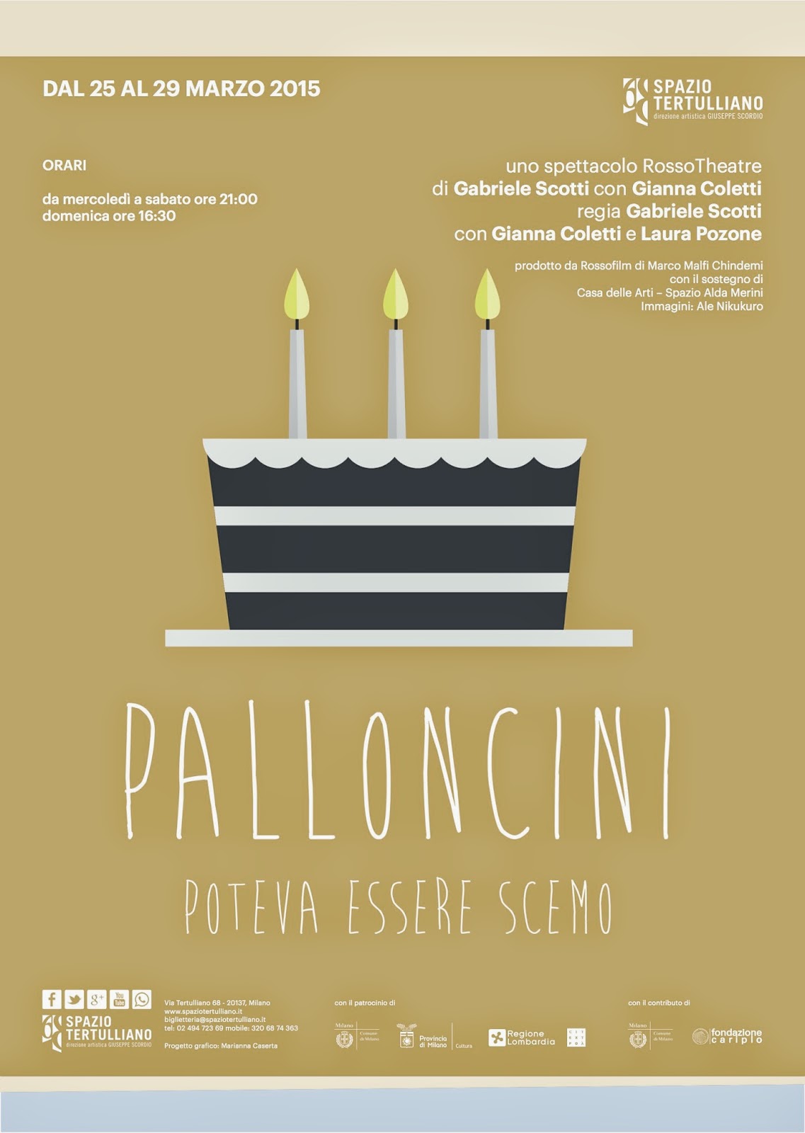 Dal 25 al 29 marzo: Palloncini - Poteva essere scemo allo Spazio Tertulliano Milano