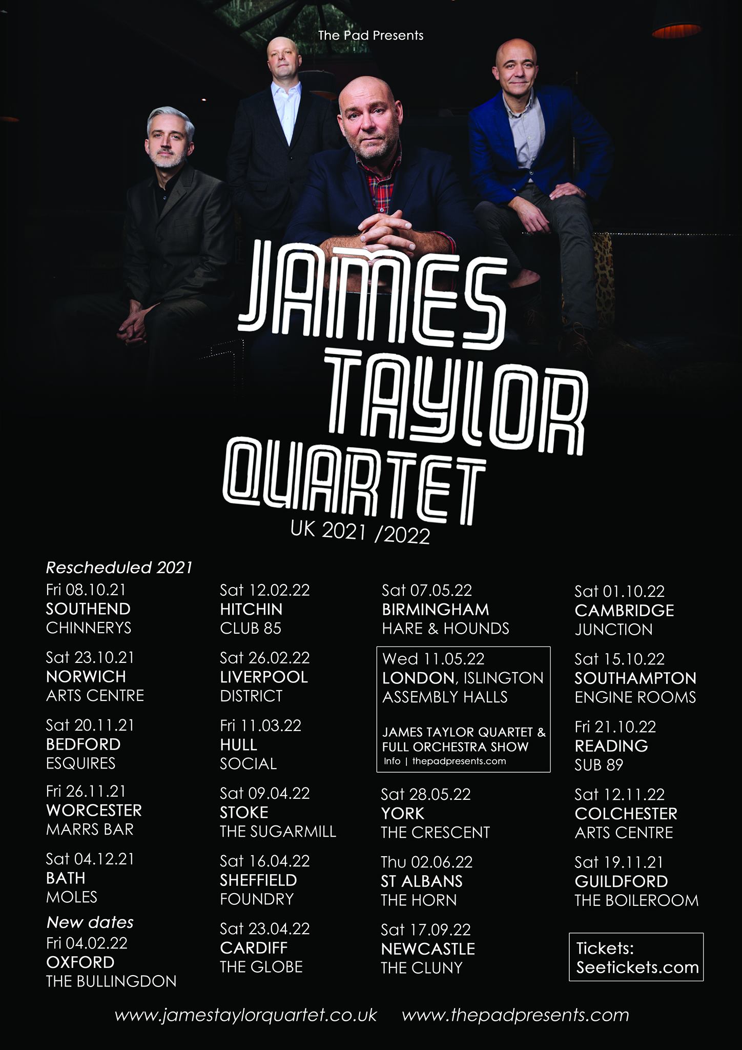 Modernist Society James Taylor Quartet announce 2021/22 UK Tour