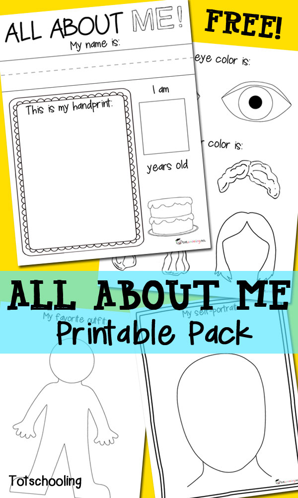 All About Me Free Printable Pack Totschooling Toddler Preschool 