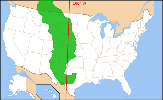 Великие равнины —  полоса степей между Центральными равнинами  и горными районами запада США  Datei:Map of Great Plains.svg