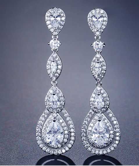 Women Earrings Luxury Pearl Water Drop Elegant Bridal Wedding Jewelry Women Earrings Luxury Pearl Water Drop Elegant Bridal Wedding Jewelry