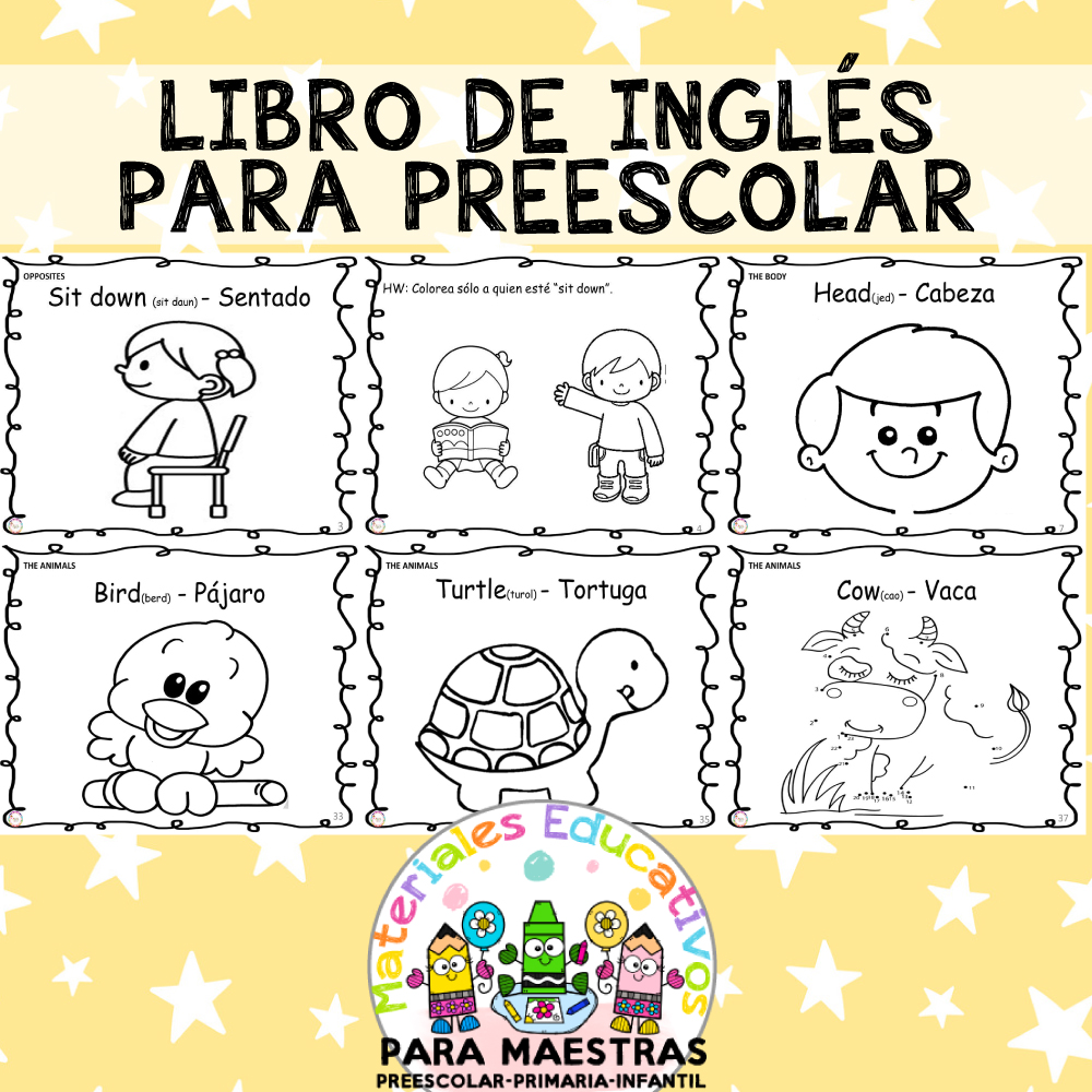 Mi libro de los colores para colorear  Ingles para preescolar, Colores en  ingles, Español preescolar
