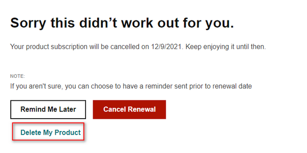 Delete My Product Delete My Product