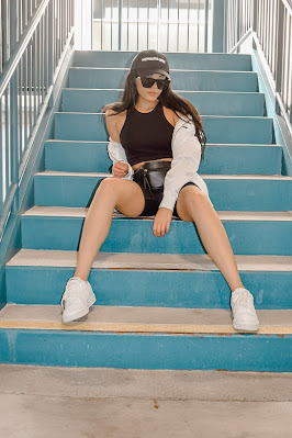 girl sitting on stairs