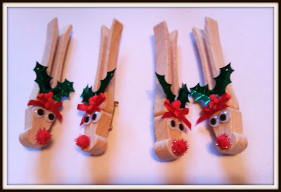 Double Treble Craft Adventures: Clothespin Reindeer Pin or Magnet {Craft}