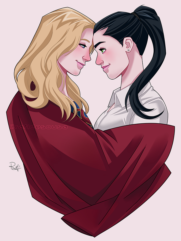 Art of the Day: Supergirl and Lena Luthor.