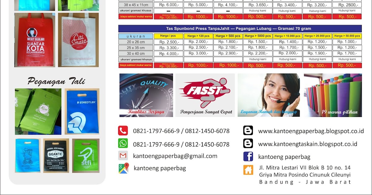 Pabrik tas spunbond press indonesia-kantoeng: souvenir